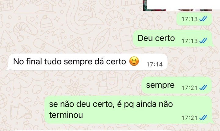 Mensagem de cliente no WhatsApp
